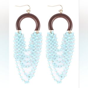 LAYERED STATEMENT HOOK EARRINGS - BLUE